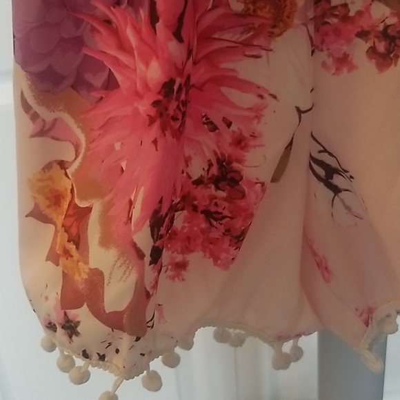 Pink Floral Pom Pom Romper - Picture 3 of 5